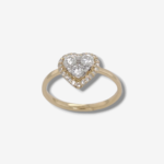 Anillo Compromiso Corazon c/ Diamantes Naturales Pave (0.55 Ct) - Oro Amarillo 14Kts - Image 2