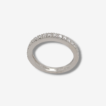 Anillo (2.90 mm) Cintillo Churumbela c/ Diamantes Naturales Pave (0.32 Ct) -  Platino