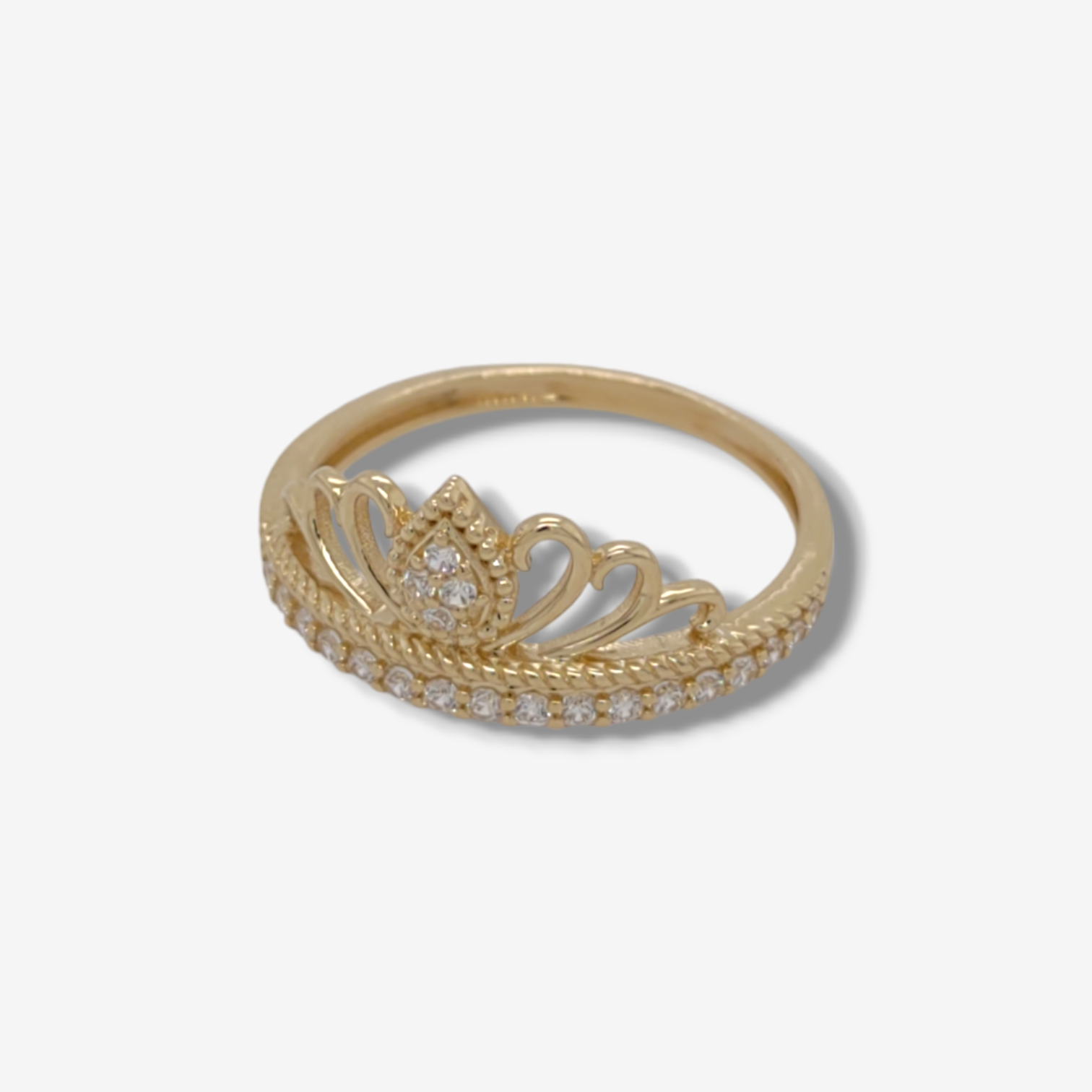 Photoroom-20240917_133044.png Anillo Corona (9 mm) c/ Zircones Pave - Oro Amarillo 14Kts - Image 1