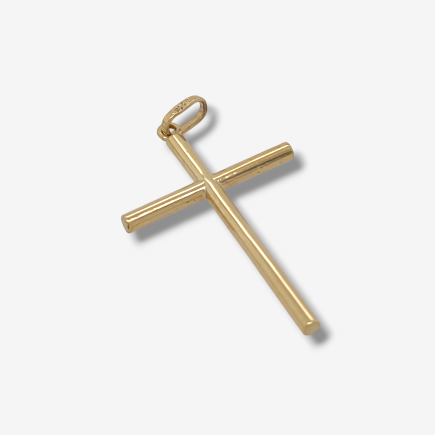 Photoroom-20240919_141119.png Cruz (23 x 16 mm) Fina Tubular Light - Oro Amarillo 18Kts - Image 1