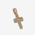 Cruz (5 x 8 mm) Pequeña c/ Diamantes Pavé (0.03 Ct) - Oro Amarillo 14Kts