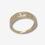 Anillo (5.8 mm) Numeros Romanos Calados -  Oro Amarillo 14Kts