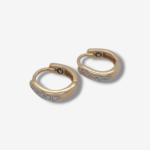 Huggies (15 mm) Reversibles Lisos/Diamantes Pave (0.14 Ct)  - Oro Amarillo 14Kts