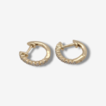 Huggies Pequenos c/ Diamantes Pave (0.16 Ct) - Oro Amarillo 14Kts