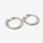 Huggies (21 mm) c/ Diamantes Pave (0.26 Ct) - Oro Amarillo 14Kts
