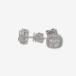 Zarcillos (8.25 x 8.25 mm) Post Diamantes Naturales Cushion c/ Halo (0.85 Ct) - Oro Blanco 18Kts