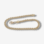 Brazalete (19.5 cm) Tejido Pantera c/ Tres Lineas & Cierre Lobster (3.3 mm) - Oro Amarillo 14Kts