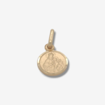 Medalla (9 mm) Escapulario Virgen del Carmen & Corazon de Jesus - Oro Amarillo 18Kts