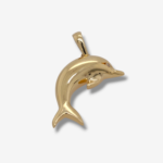 Dije (27 x 24 mm) Delfin Puff Ojo c/ Zircon - Oro Amarillo 18Kts