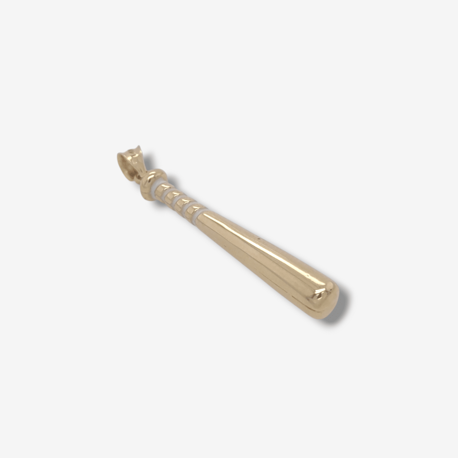 Photoroom-20241219_141534.png Dije (5.1 x 30 mm) Bate Beisbol c/ Detalles Esmalte Blanco - Oro Amarillo 14Kts - Image 1