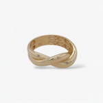 Anillo (8 mm) 2 Aros Entrelazados Media Cana Light - Oro Amarillo 14Kts