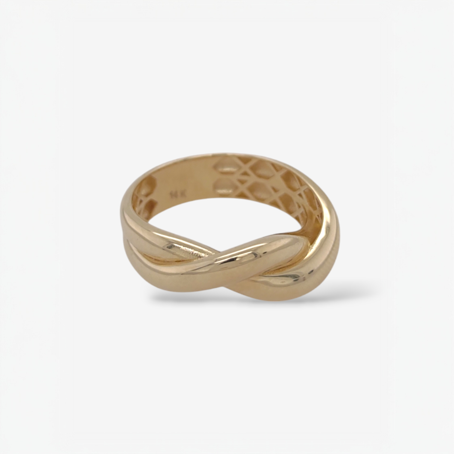 Photoroom-20250203_124834.png Anillo (8 mm) 2 Aros Entrelazados Media Cana Light - Oro Amarillo 14Kts - Image 1