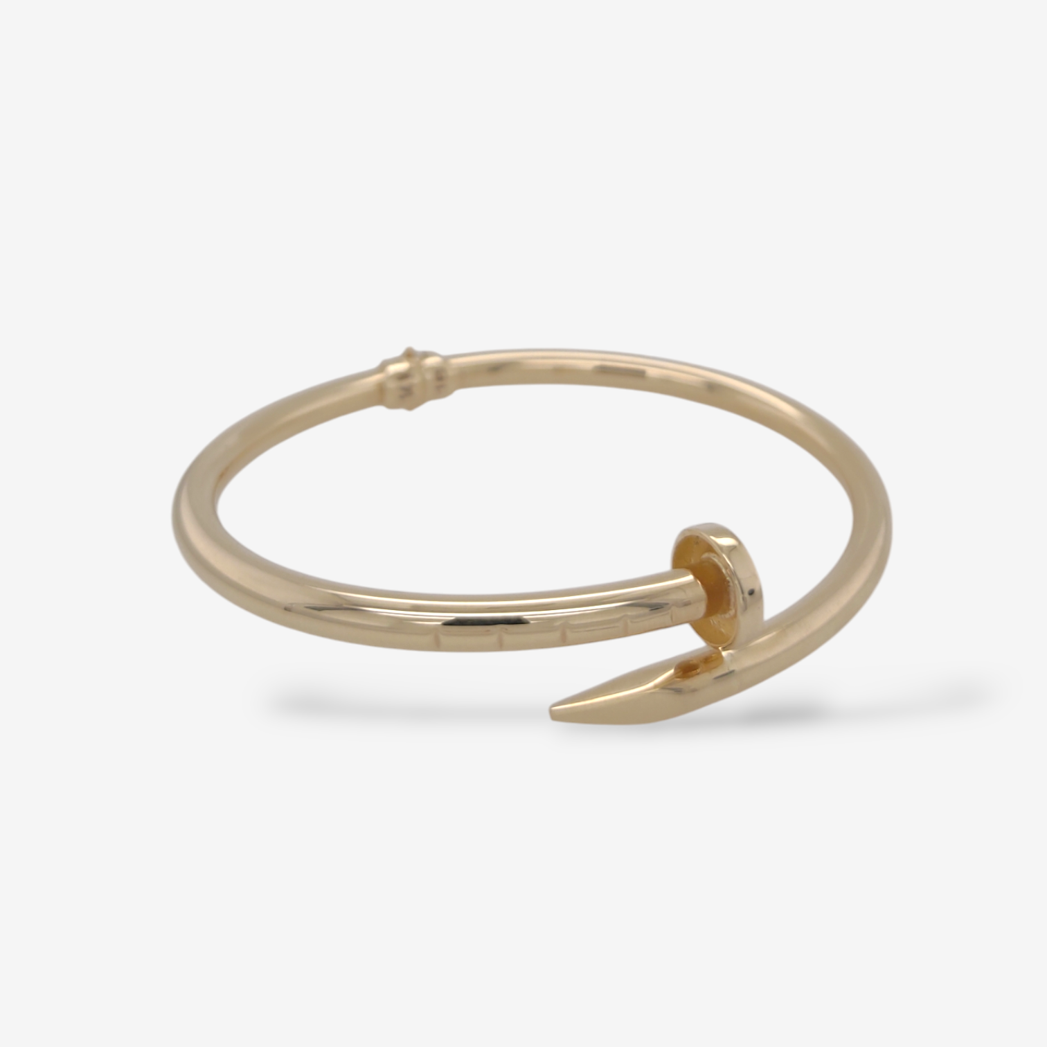 Photoroom-20250205_130228.png Pulsera (#17) Bangle Abierto Tubo (4 mm) Redondo Light c/ Terminal Circulo & Punta Kiodo - Oro Amarillo 14Kts - Image 1
