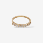 Anillo (2.7 mm) Cintillo Churumbela c/ Zircones en Barra  - Oro Amarillo 14Kts