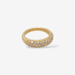 Anillo (5 mm) Cintillo Churumbela Media Cana c/ Diamantes Naturales Pave (0.60 Ct) - Oro Amarillo 18Kts