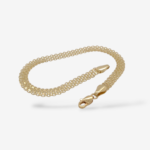 Brazalete (19 cm) Tejido Chino  (5 mm) c/ Cierre Lobster - Oro Amarillo 18Kts