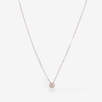 Cadena (40 cm) c/ Diamante (0.10 Ct) Punto di Luce Biselado - Oro Rosado 18Kts