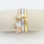 Anillo c/ Dije de Flor & Diamante - Oro 18Kts