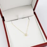 Cadena c/ Diamante Solitario (0.10 Ct) Punto di Luce Bicelado (⌀ 4mm) - Oro 18Kts - Image 2