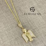 Dije (14 x 20 mm) Angel c/ Zircones Pave - Oro Amarillo 18Kts - Image 2