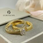 Set Anillo de Compromiso y Matrimonio c/ Zircones - Oro Amarillo 14Kts - Image 2