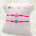Brazalete Ajustable Hilo Chino Rosa c/ Figuras - Oro Amarillo 14Kts - Image 2