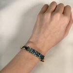 Pulsera/bangle c/ 3 x cuarzos hidrotermales - Oro Amarillo 18Kts. - Image 2