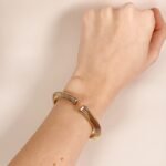 Pulsera Tubo Gas Piramidal Flexible - Oro Amarillo 14Kts - Image 2
